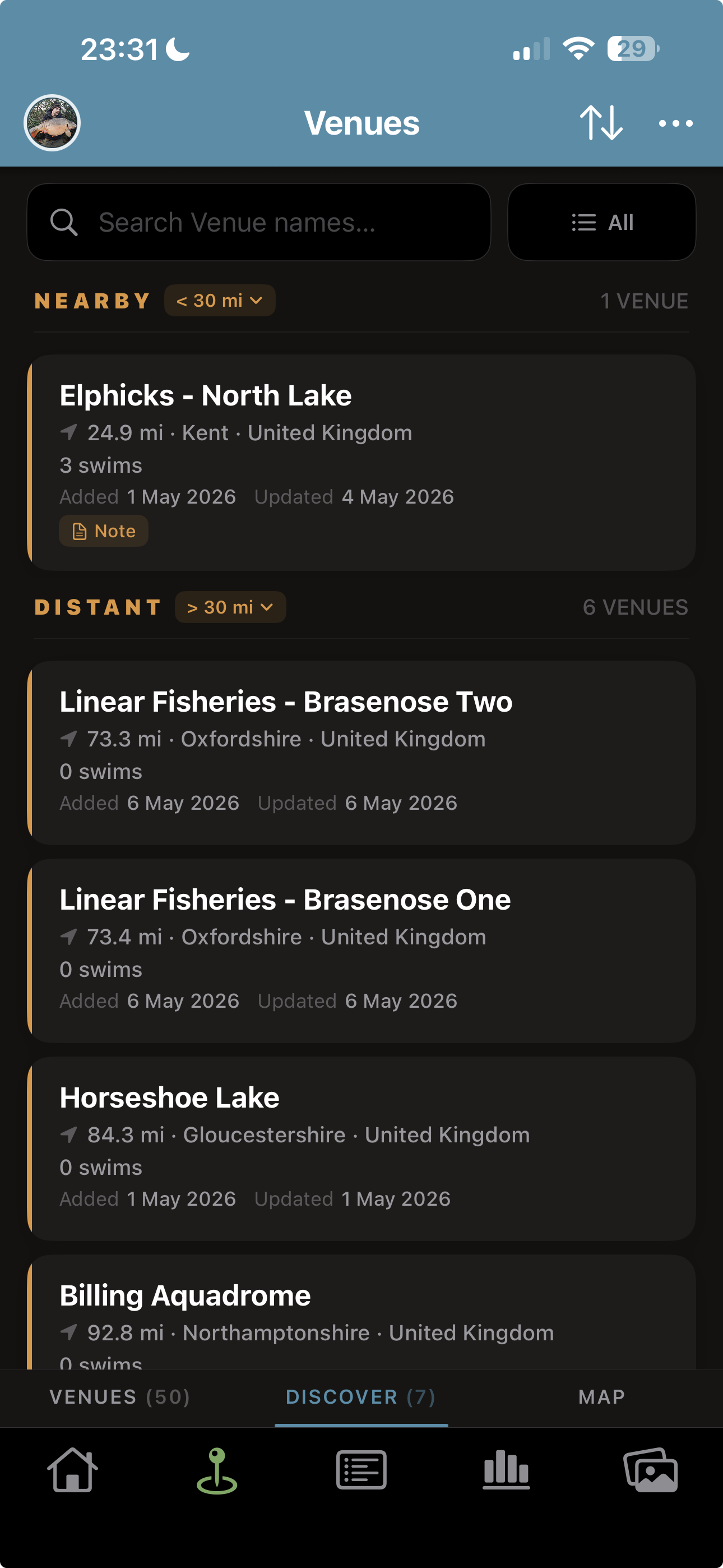 Featured venue catalogue — browse and import venues from a curated list